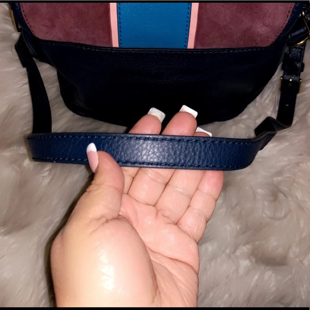 FOSSIL Color-block Crossbody Saddle Bag